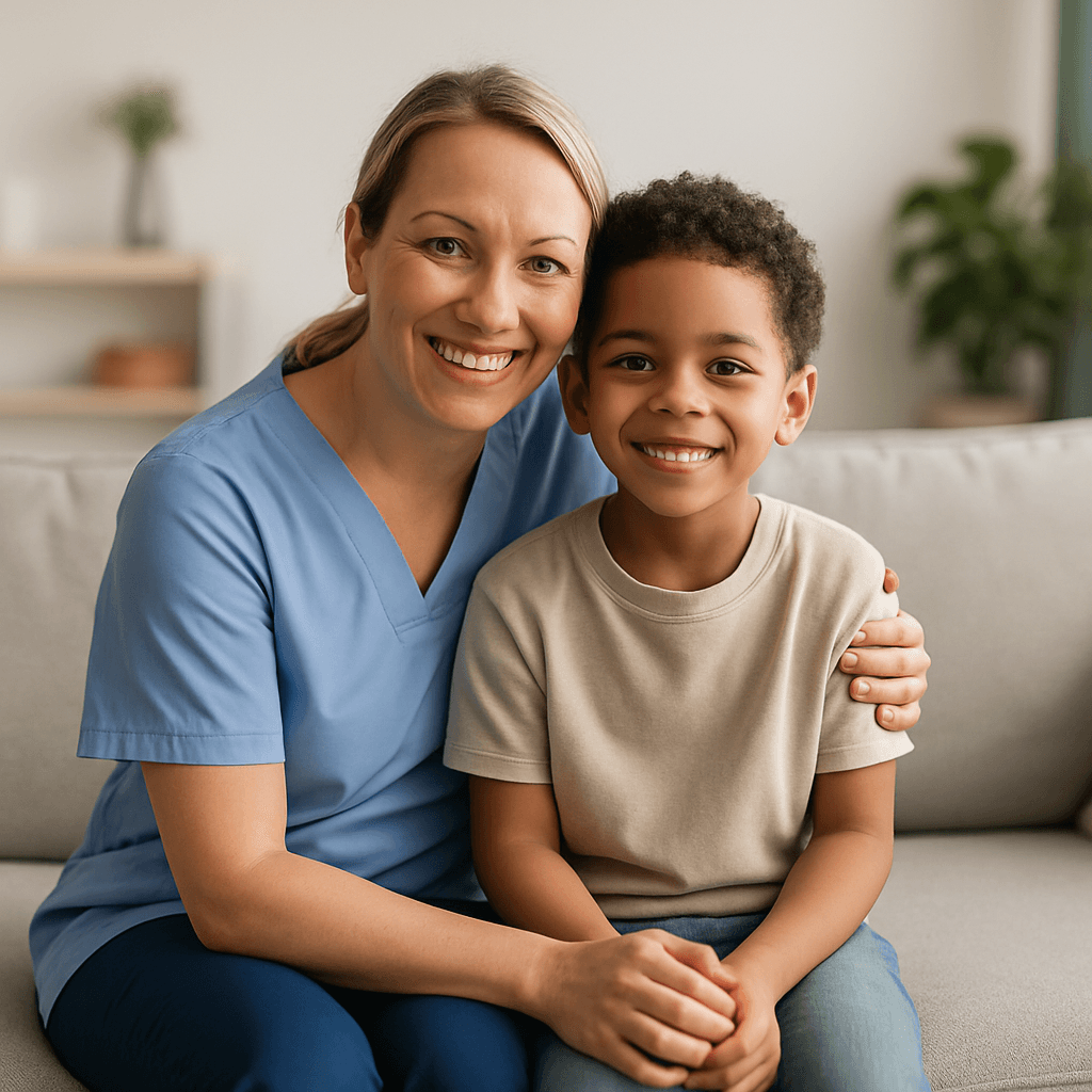 Caregiver supporting a client