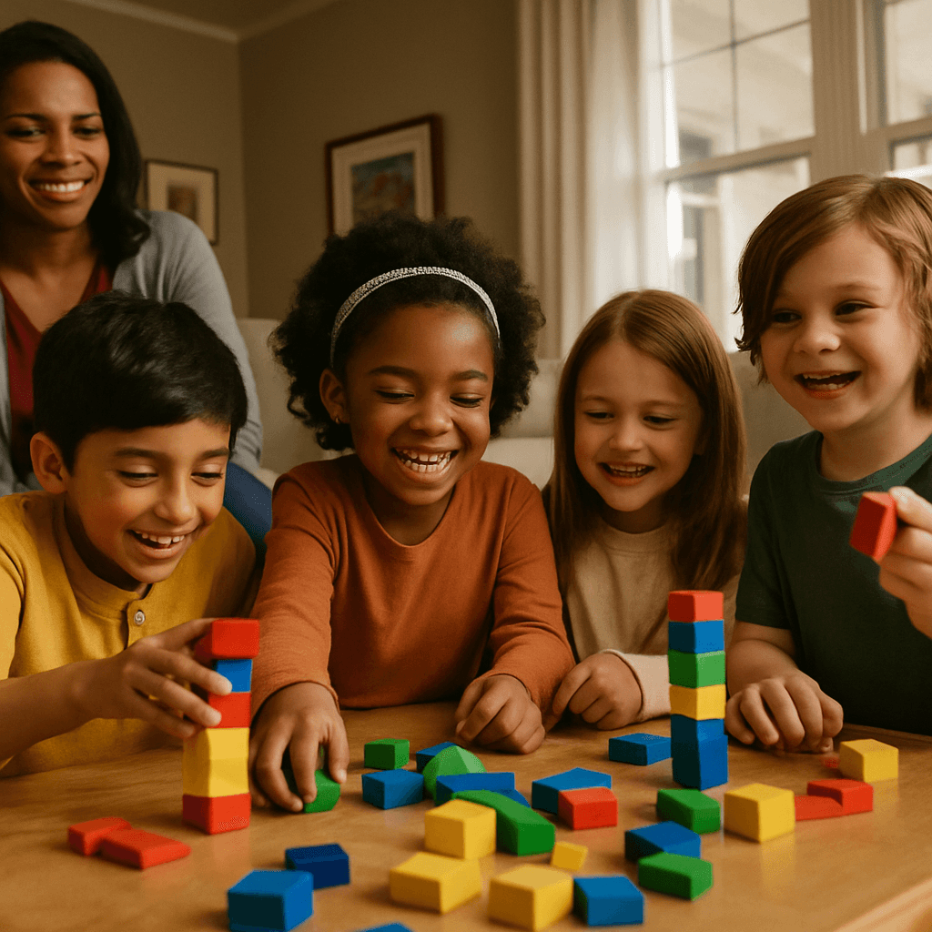 Children in group living activity