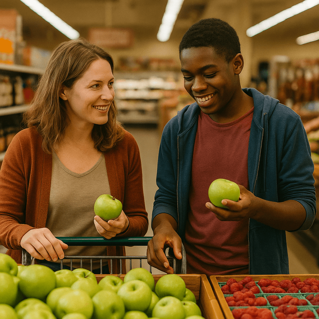 Support worker and young adult